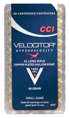 CCI VELOCITOR 22LR 40GR PLATED
