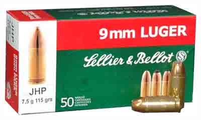 S&B 9MM LUGER 115GR JHP